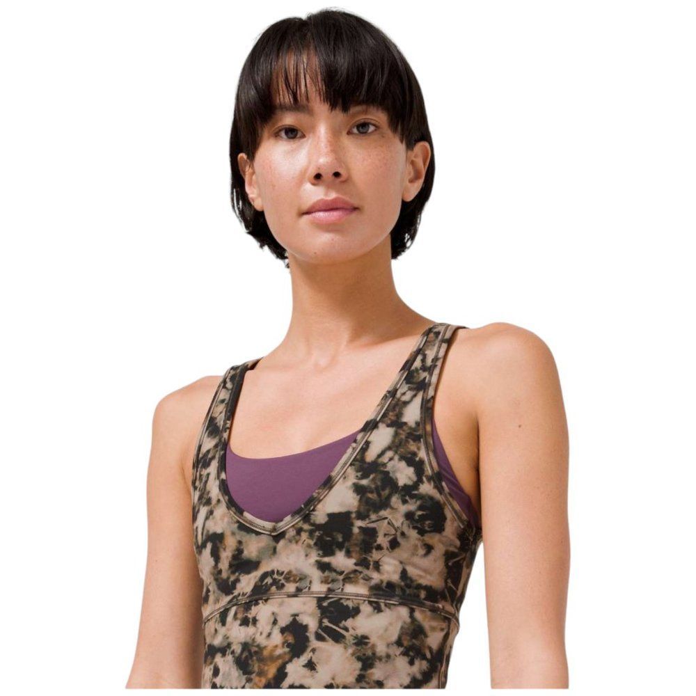 LULULEMON Power Pivot‎ Tank Top Everlux Ice Dyed Reversible Black Tan Size Small - Picture 2 of 6